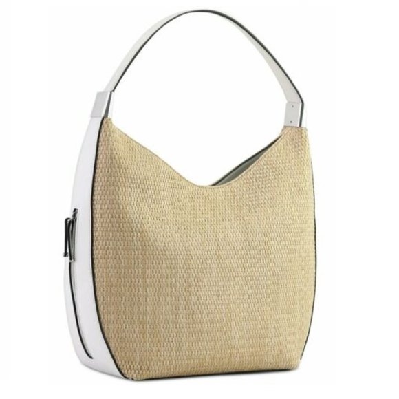 Alfani Women's Bangle Medium Hobo Magnetic Snap Closure Handbag - White - Picture 1 of 3